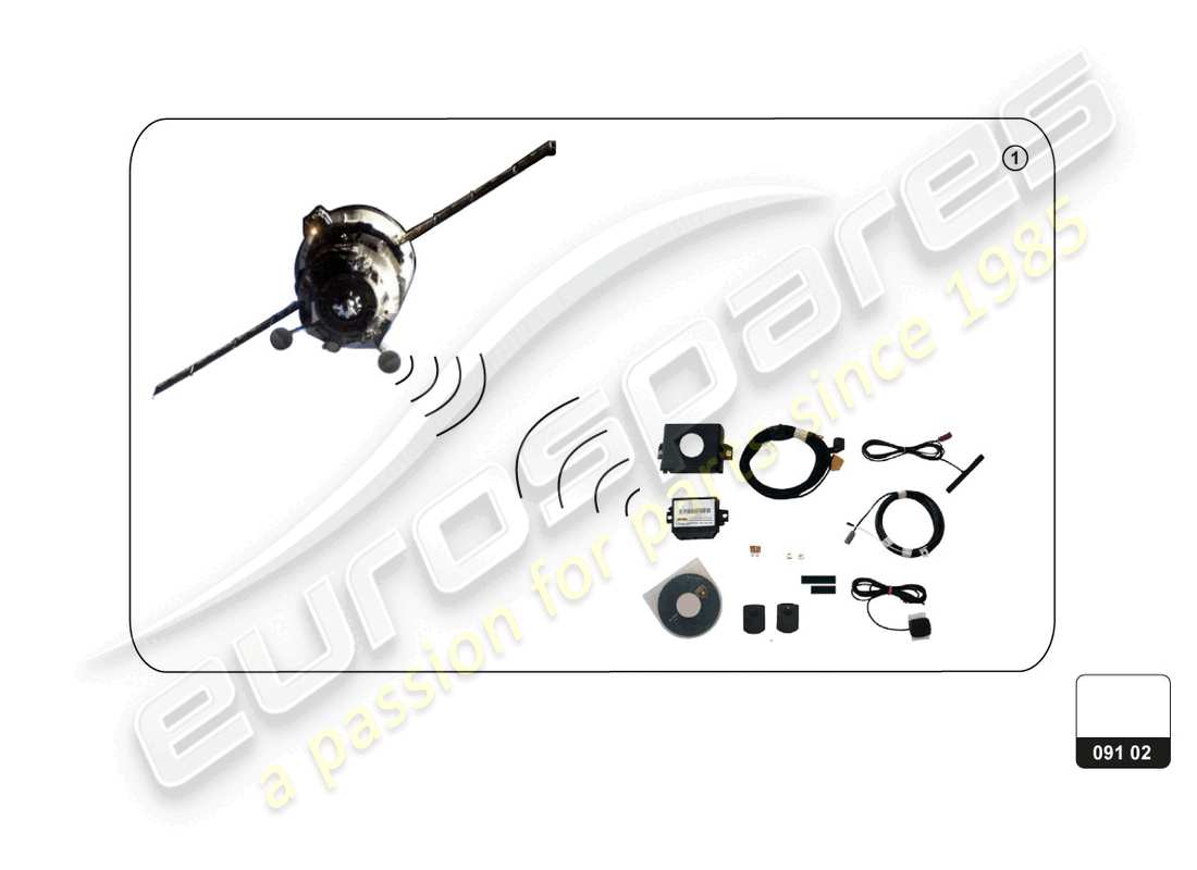 lamborghini huracan sto (accessories) kit de instalación sistema de navegación móvil -gps- esquema de piezas