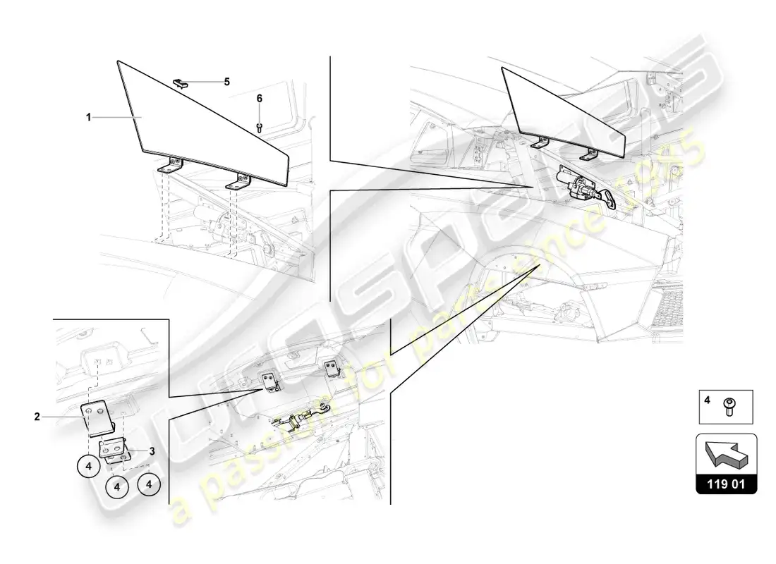 lamborghini lp700-4 roadster (2017) air control flap diagrama de piezas