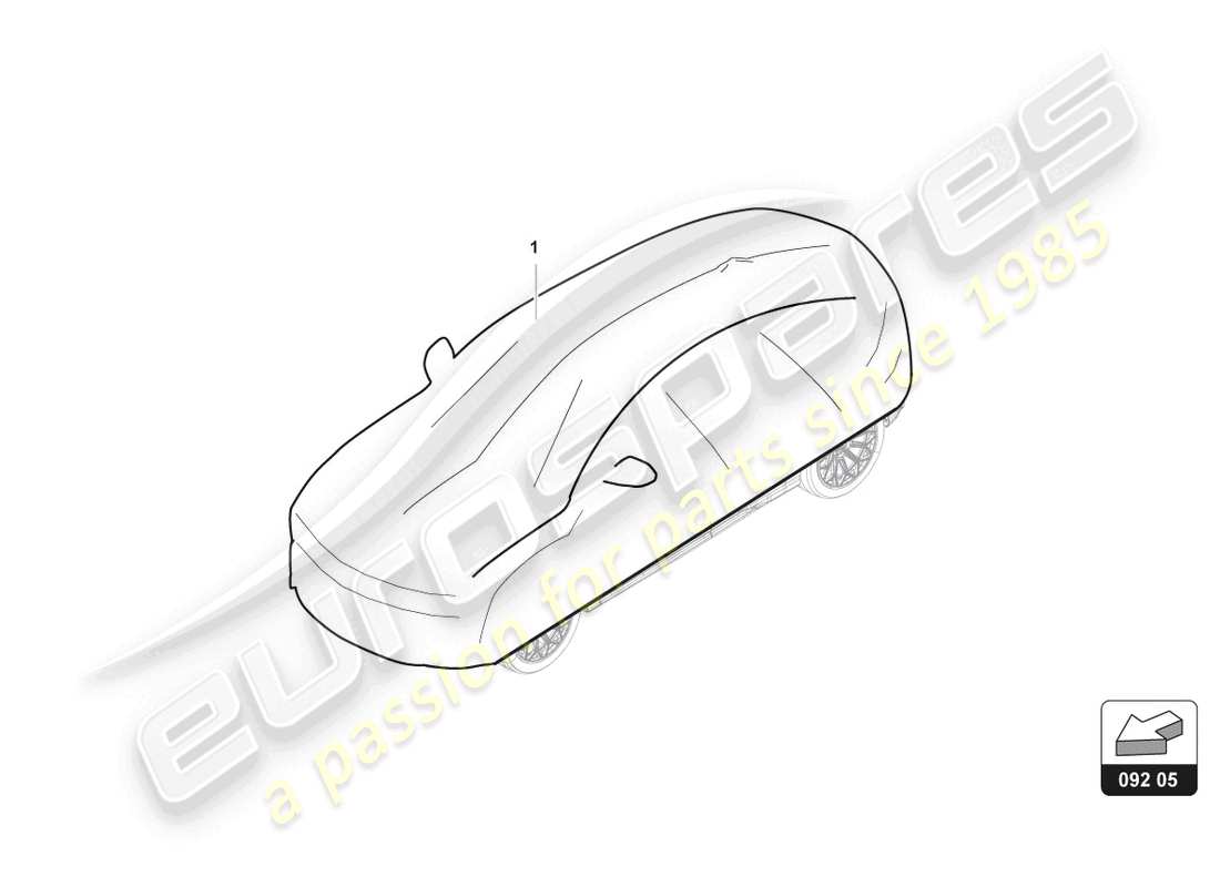 lamborghini urus s (accessories) diagrama de piezas de la cubierta del coche