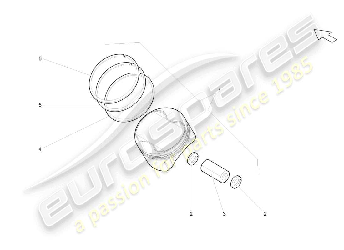 lamborghini lp550-2 spyder (2011) diagrama de piezas del pistón