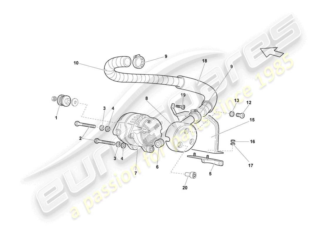 lamborghini reventon diagrama de piezas del alternador