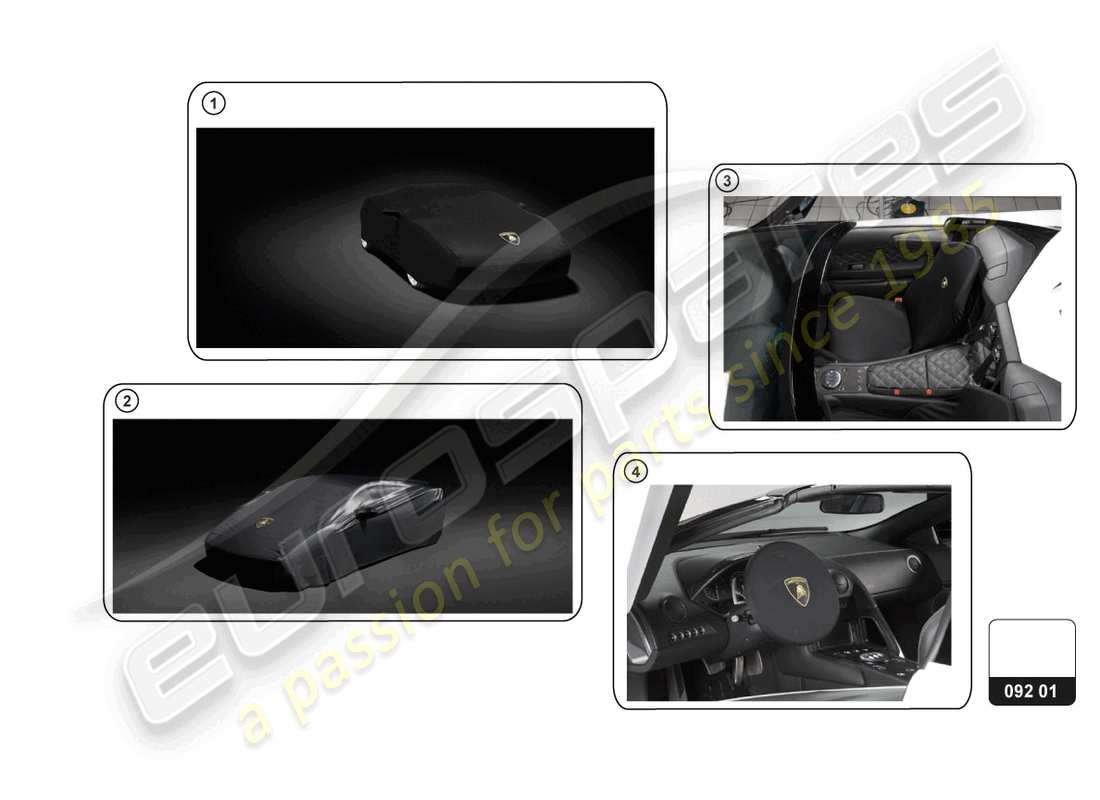 lamborghini huracan tecnica (accessories) diagrama de piezas del juego de protector