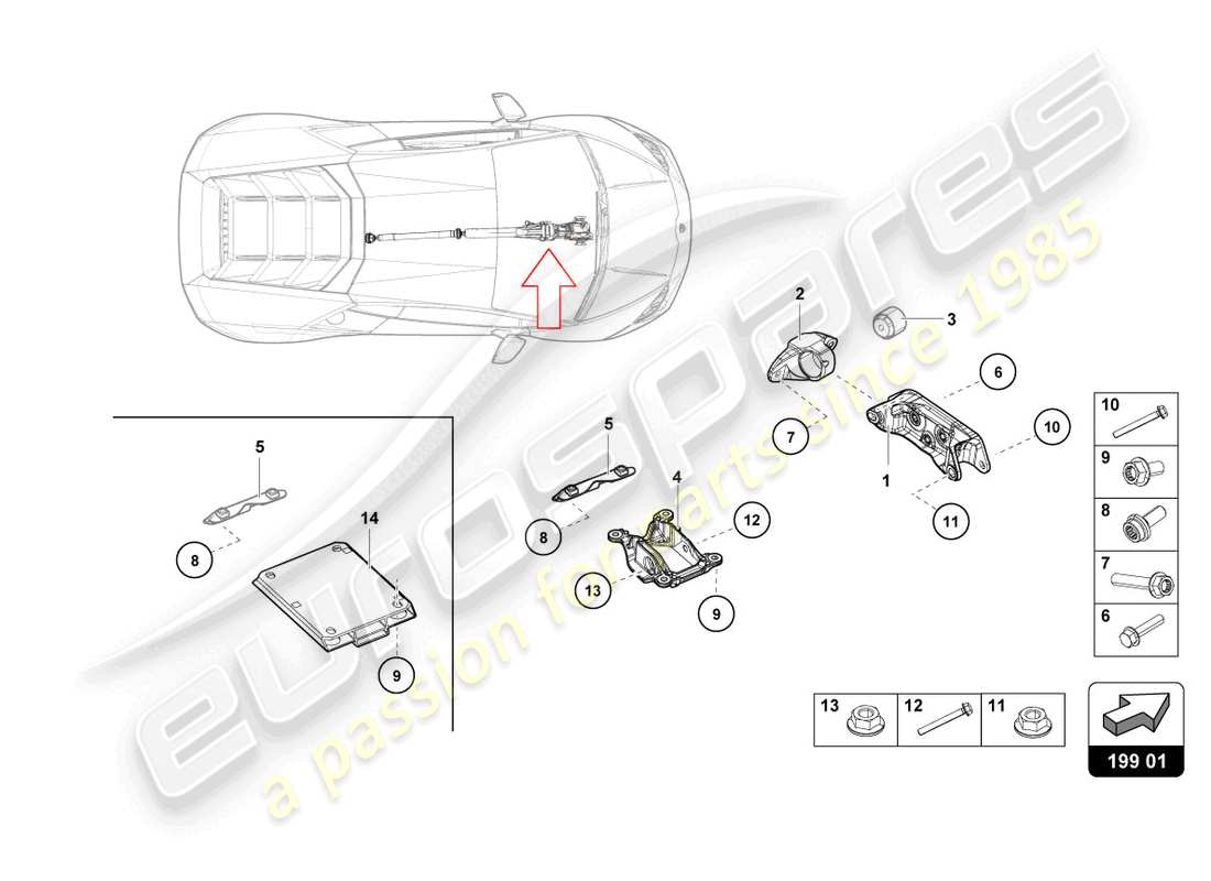 un diagrama de piezas del catálogo de piezas lamborghini 2024 (sterrato)