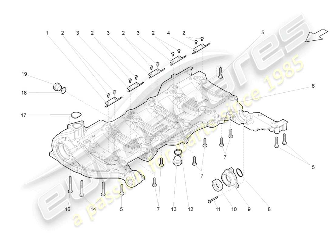 lamborghini gallardo coupe (2004) diagrama de piezas del cárter de aceite del motor