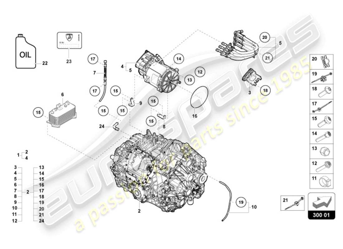 lamborghini revuelto coupe (2024) caja de cambios automática diagrama de piezas