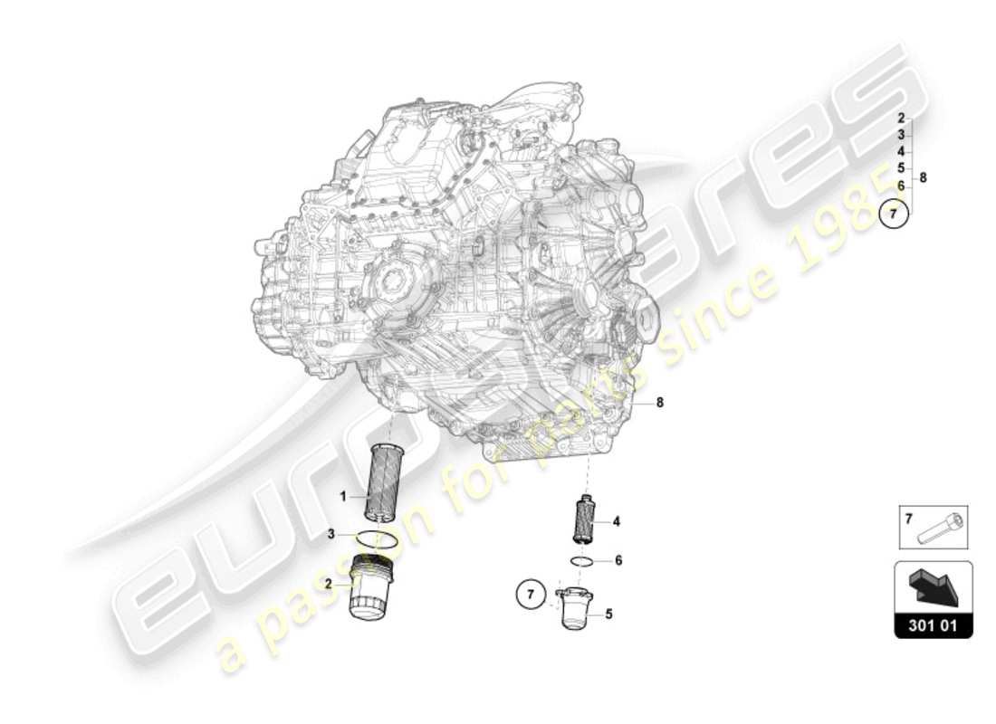 lamborghini revuelto coupe (2024) diagrama de piezas del filtro de aceite