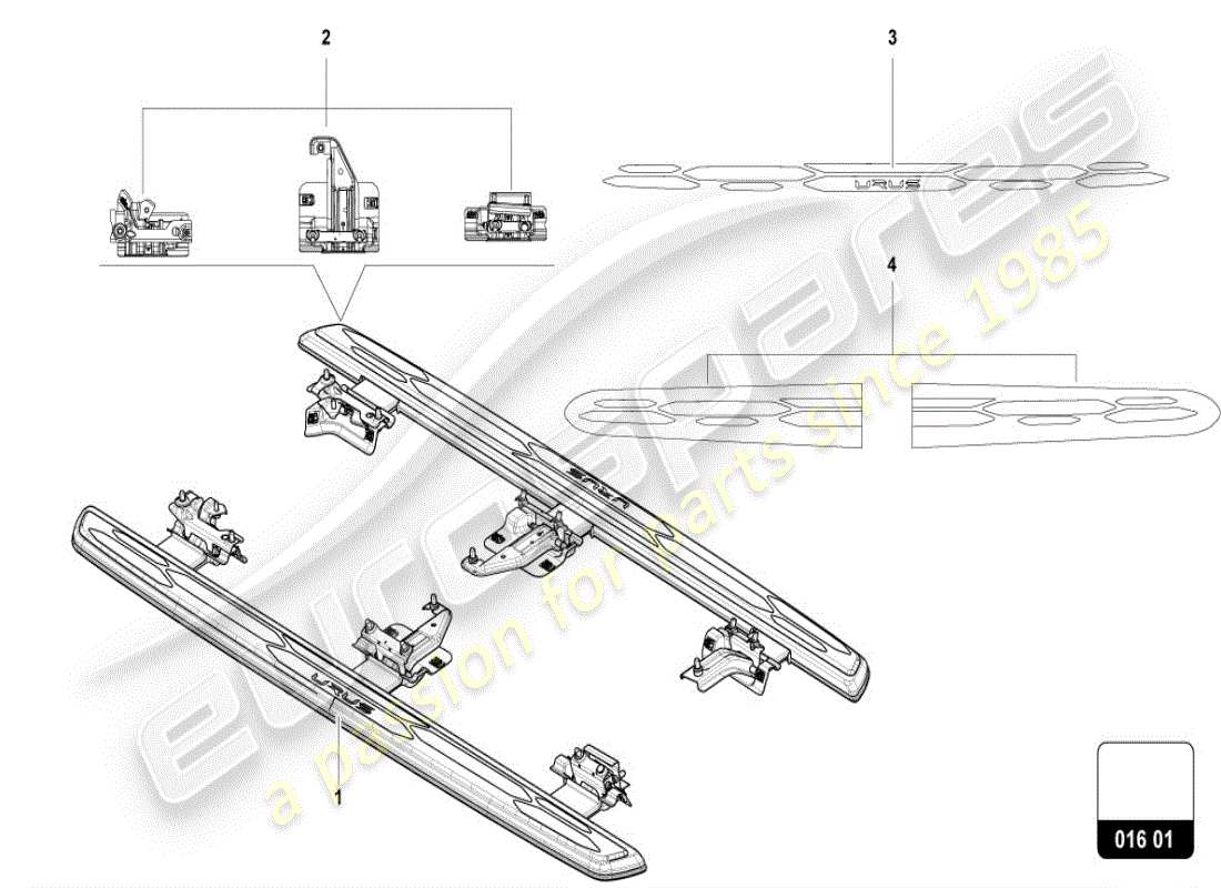 lamborghini urus s (accessories) diagrama de piezas del spoiler