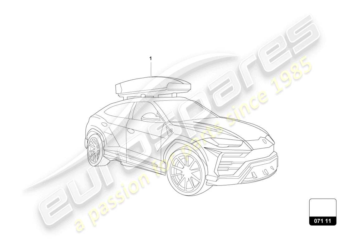 lamborghini urus s (accessories) diagrama de piezas de cajas de equipaje