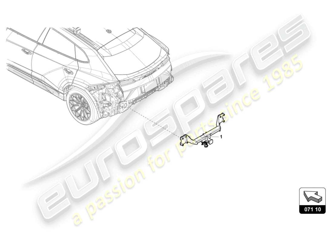 lamborghini urus s (accessories) accesorio para enganche de remolque diagrama de piezas