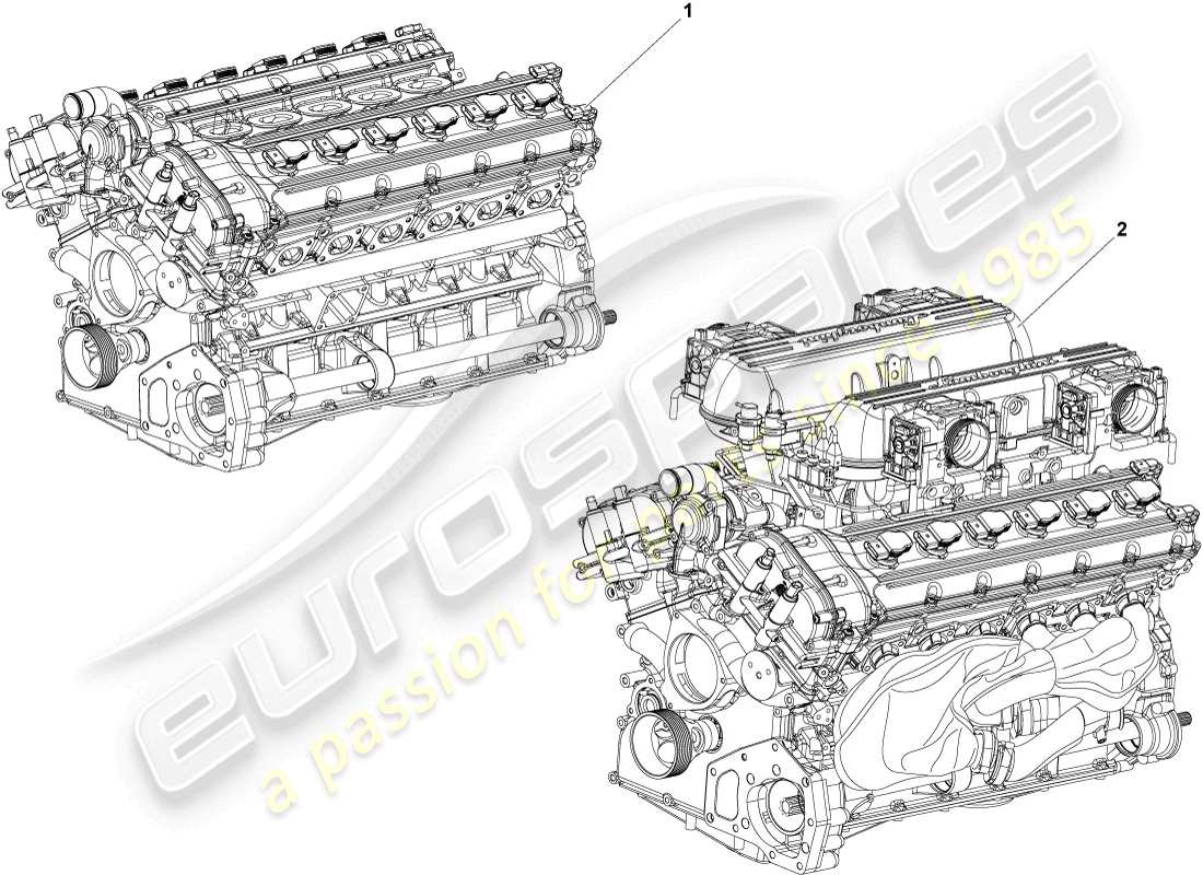 lamborghini reventon motor base 6.5 ltr. diagrama de piezas