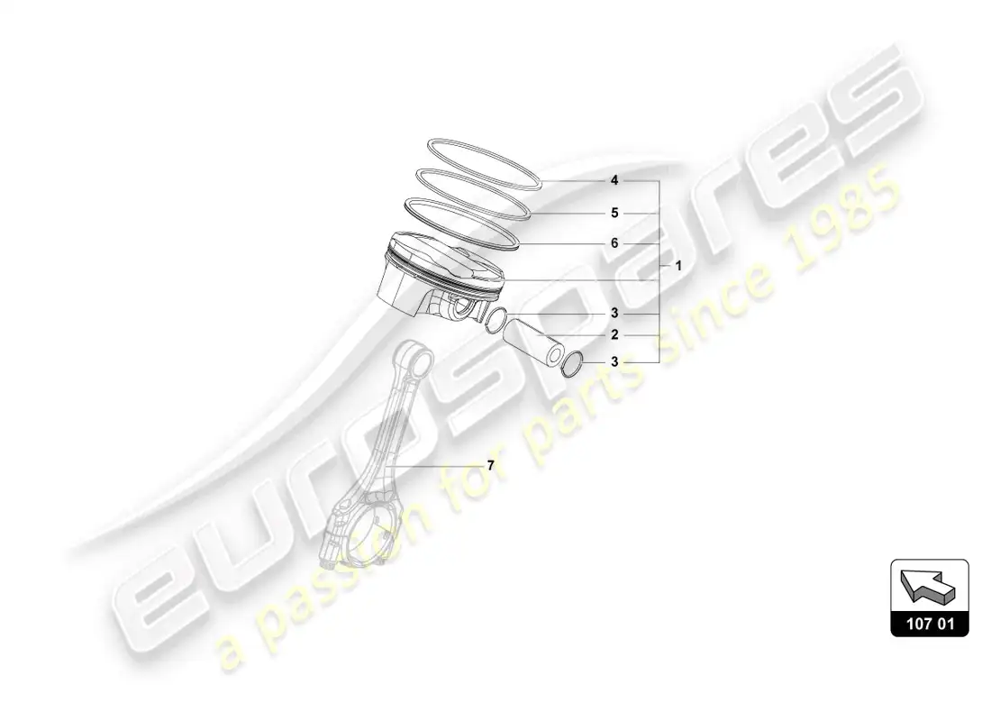 lamborghini lp700-4 coupe (2013) pistón diagrama de piezas