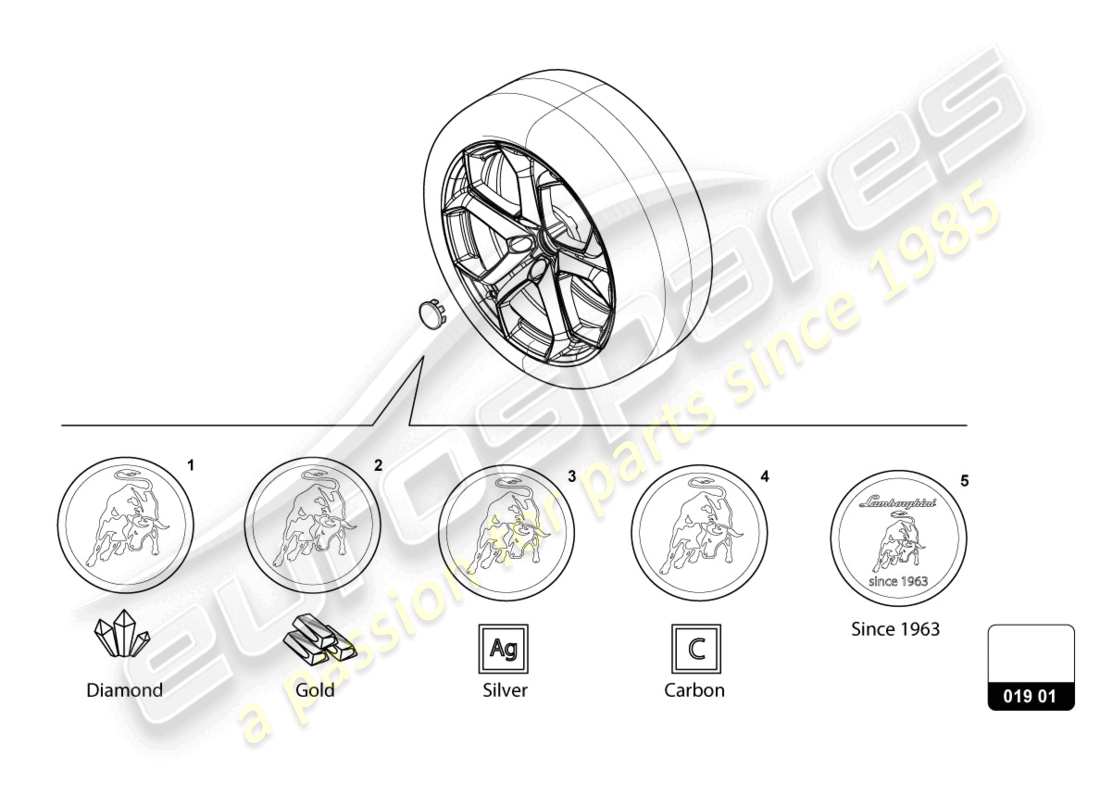 lamborghini urus s (accessories) diagrama de piezas de la tapa de grasa