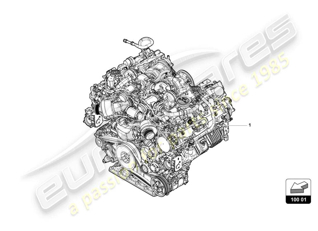 lamborghini urus (2019) motor diagrama de piezas