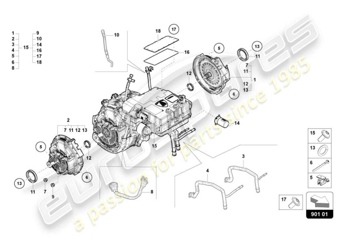 lamborghini revuelto coupe (2024) diagrama de piezas delantero de impulsión eléctrica