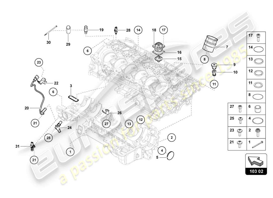 lamborghini ultimae (2022) diagrama de piezas del cárter de aceite