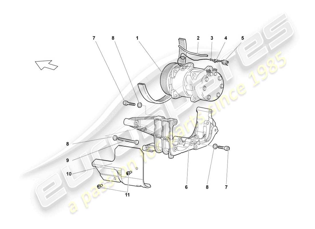 lamborghini reventon roadster compresor de a/c diagrama de piezas