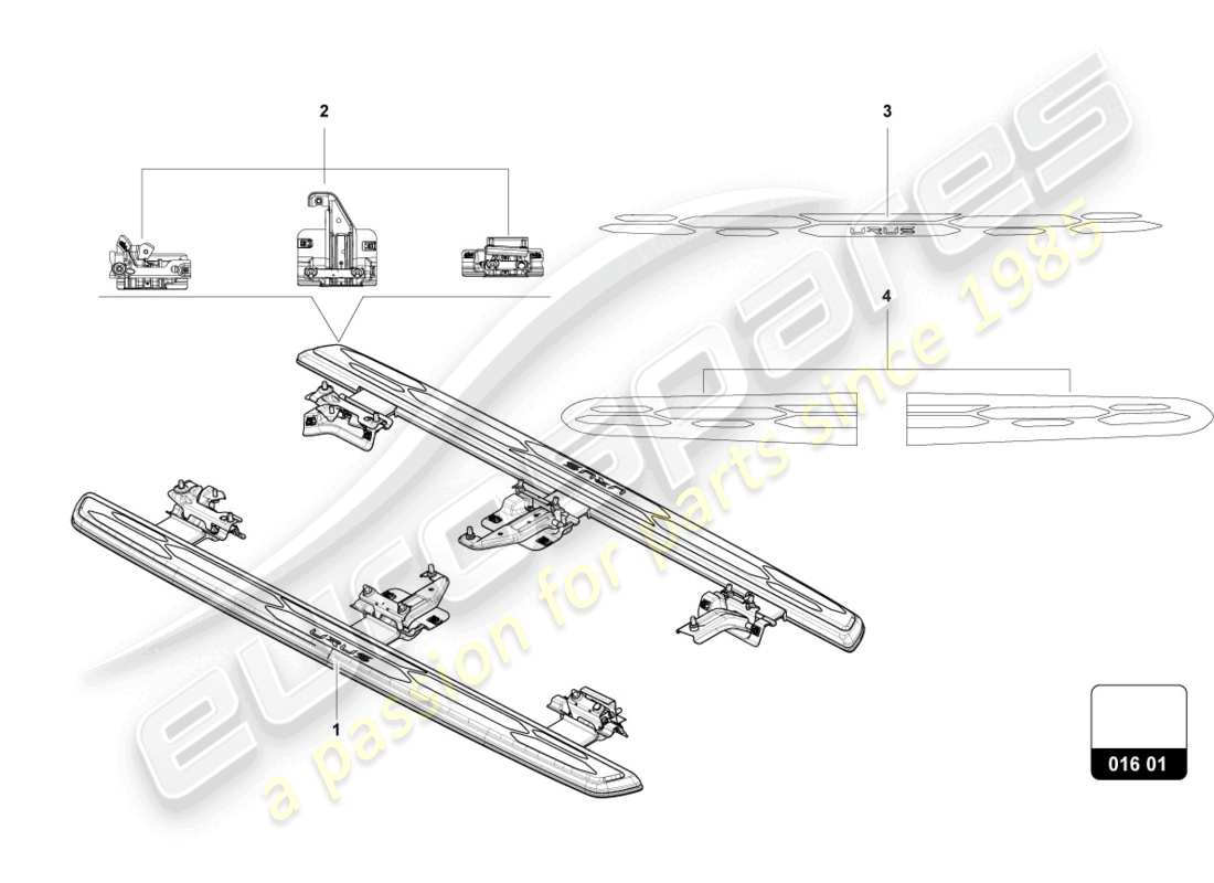 lamborghini urus performante (accessories) diagrama de piezas del spoiler