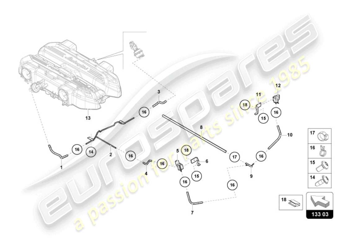 lamborghini revuelto coupe (2024) colector de admisión diagrama de piezas
