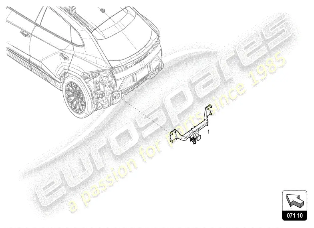 lamborghini urus (accessories) accesorio para enganche de remolque diagrama de piezas