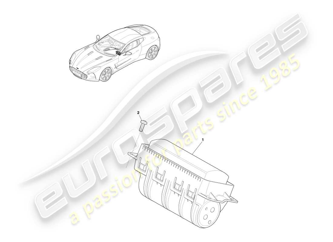 aston martin one-77 (2011) diagrama de piezas del airbag del pasajero
