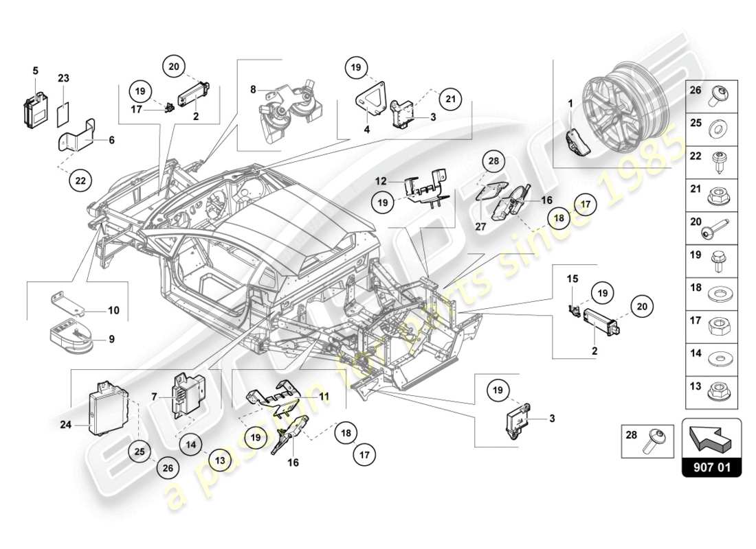 lamborghini 2022 (lp770-4 svj roadster) diagrama de piezas eléctrica