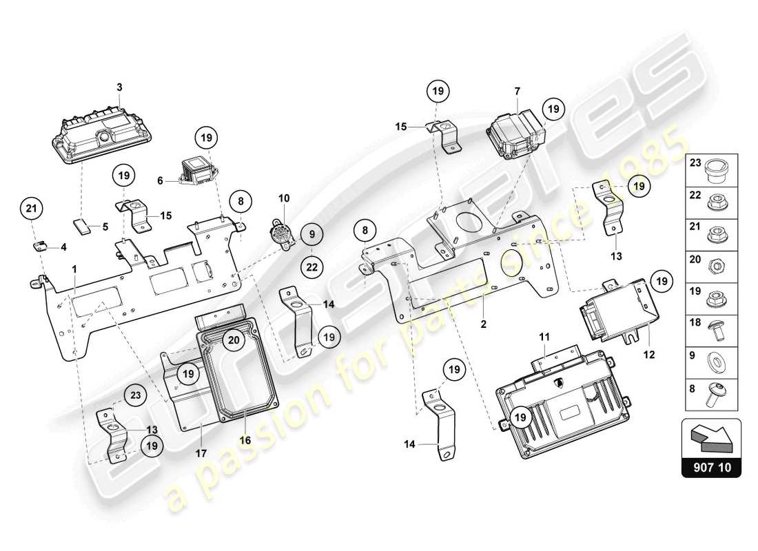 lamborghini 2022 (lp770-4 svj roadster) diagrama de piezas eléctrica