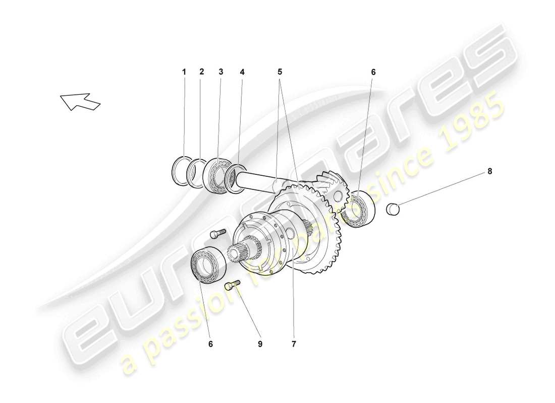 lamborghini reventon diagrama de pieza del diferencial trasero