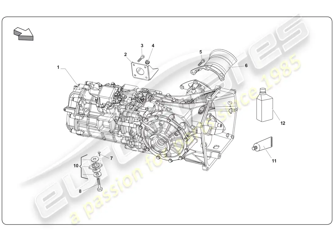 lamborghini super trofeo (2009-2014) asamblea diagrama de piezas
