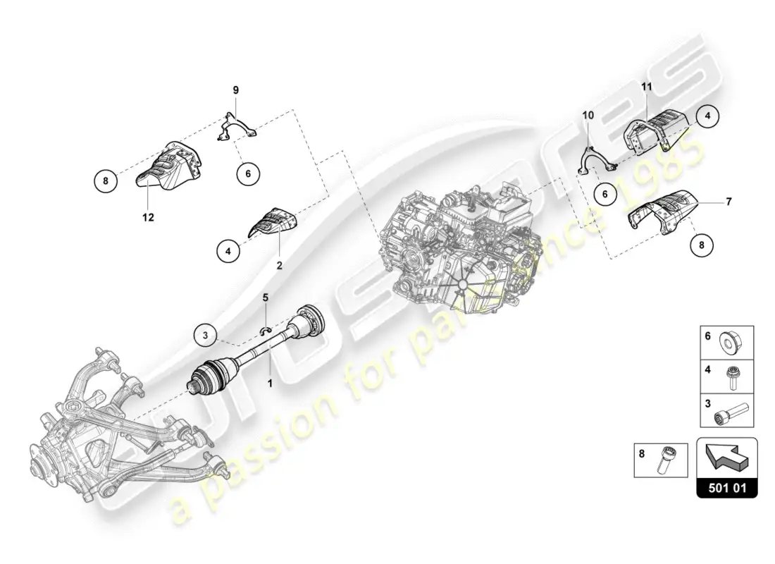 lamborghini lp580-2 spyder (2017) eje trasero diagrama de piezas