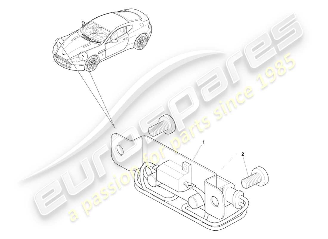 aston martin v8 vantage (2007) diagrama de piezas de la resistencia del indicador direccional