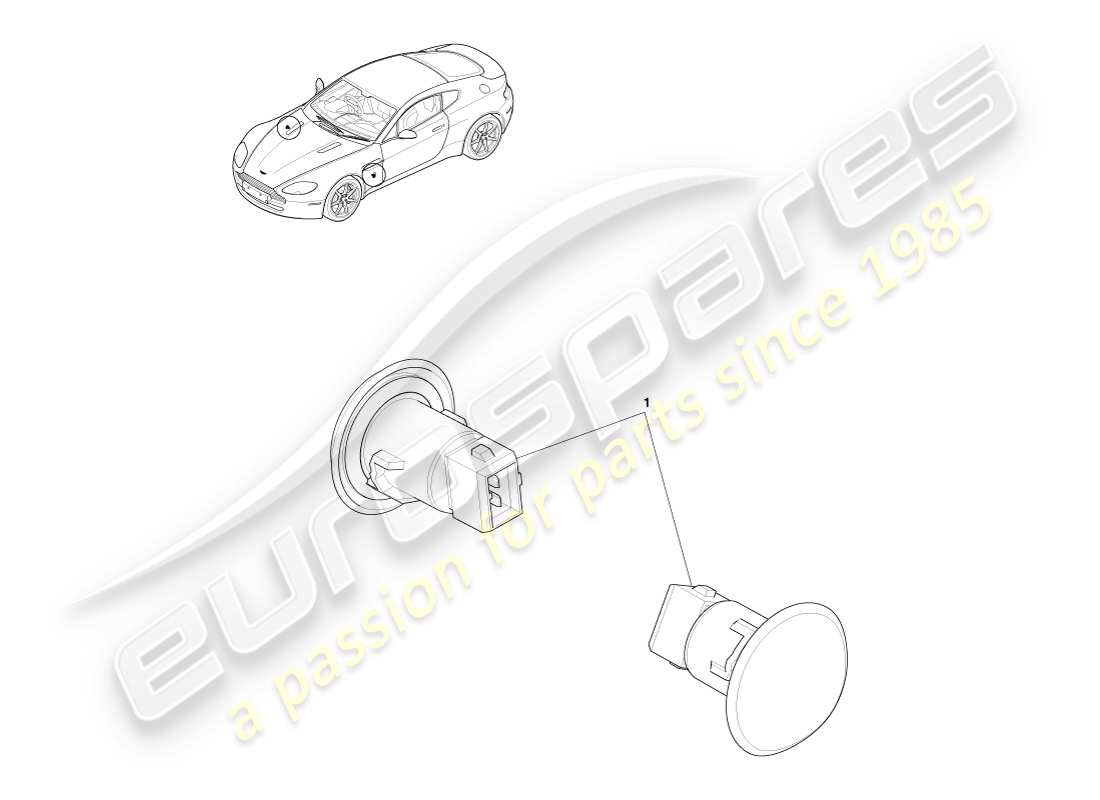 aston martin v8 vantage (2007) diagrama de piezas de repetidores laterales