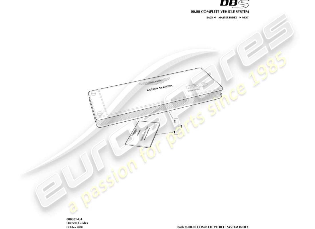 aston martin dbs (2010) guía del propietario diagrama de piezas