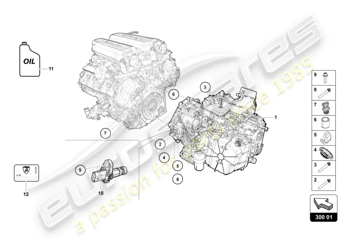 lamborghini lp610-4 coupe (2016) caja de cambios automática diagrama de piezas