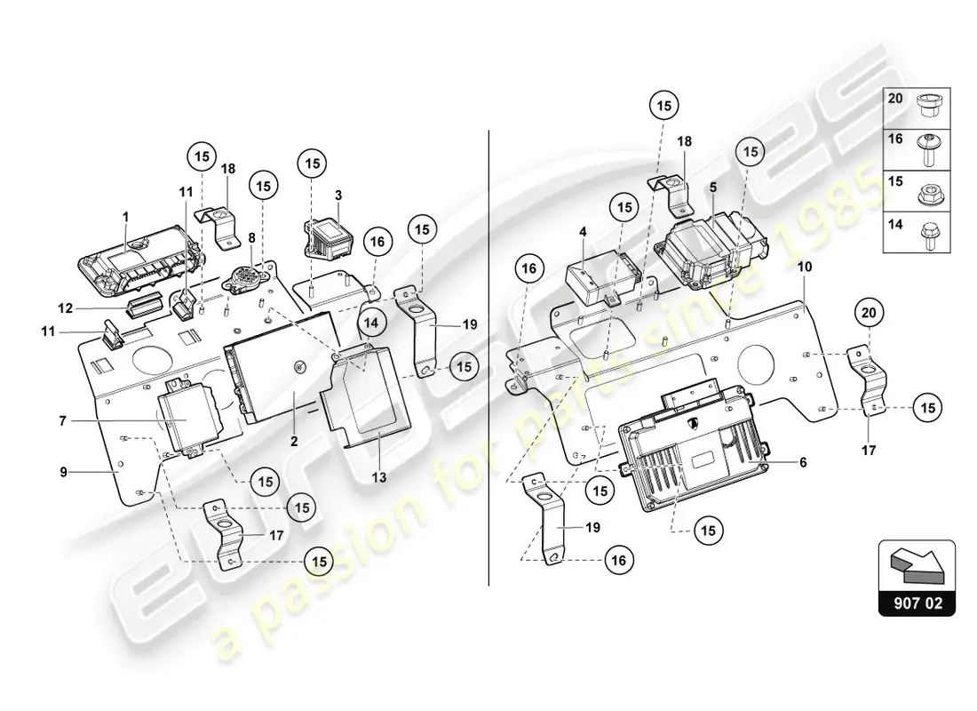 lamborghini lp700-4 coupe (2016) electricidad diagrama de piezas