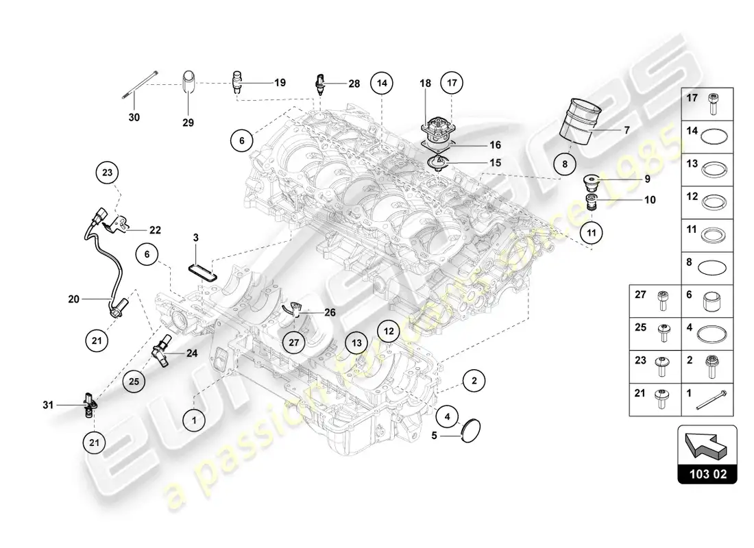 lamborghini lp700-4 roadster (2017) cárter de aceite diagrama de piezas