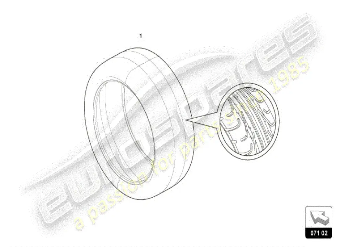 lamborghini huracan lp610-4 coupe (accessories) diagrama de piezas de neumáticos