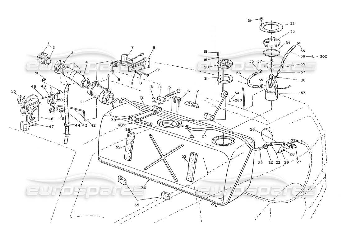 maserati ghibli 2.8 (non abs) tanque de combustible: diagrama de piezas de la bomba sumergida