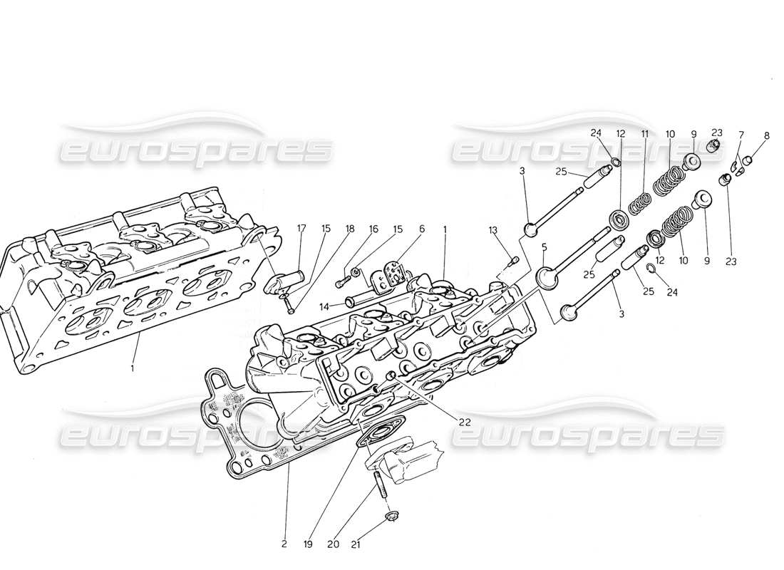 MASERATI BITURBO SPIDER DIAGRAMA DE PIEZAS DE CULATAS maserati biturbo spider diagrama de piezas de culatas