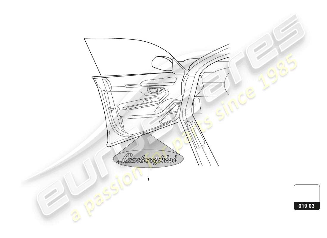 lamborghini urus s (accessories) diagrama de piezas del sistema de iluminación