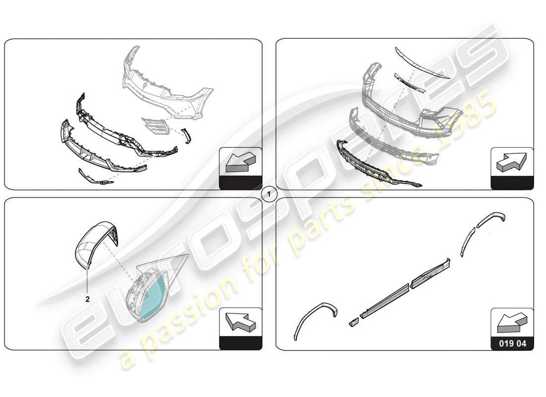 lamborghini urus s (accessories) pieza genuina diagrama de piezas