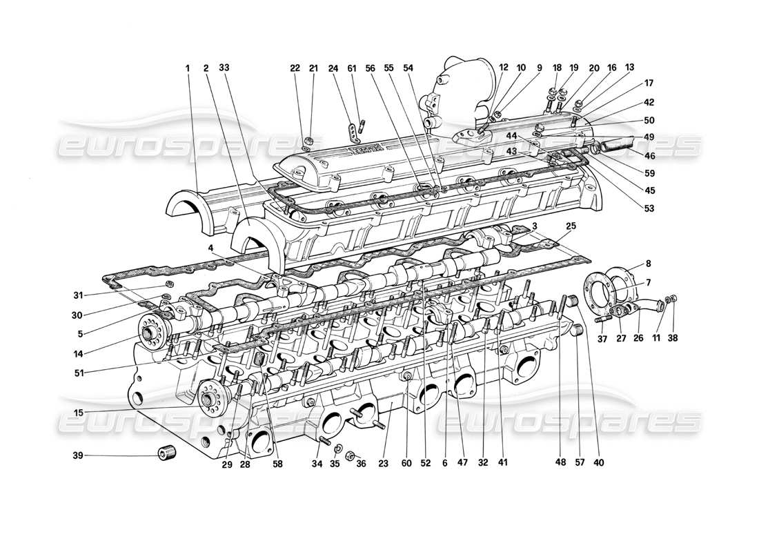 ferrari 412 (mechanical) diagrama de piezas de la culata (izquierda)