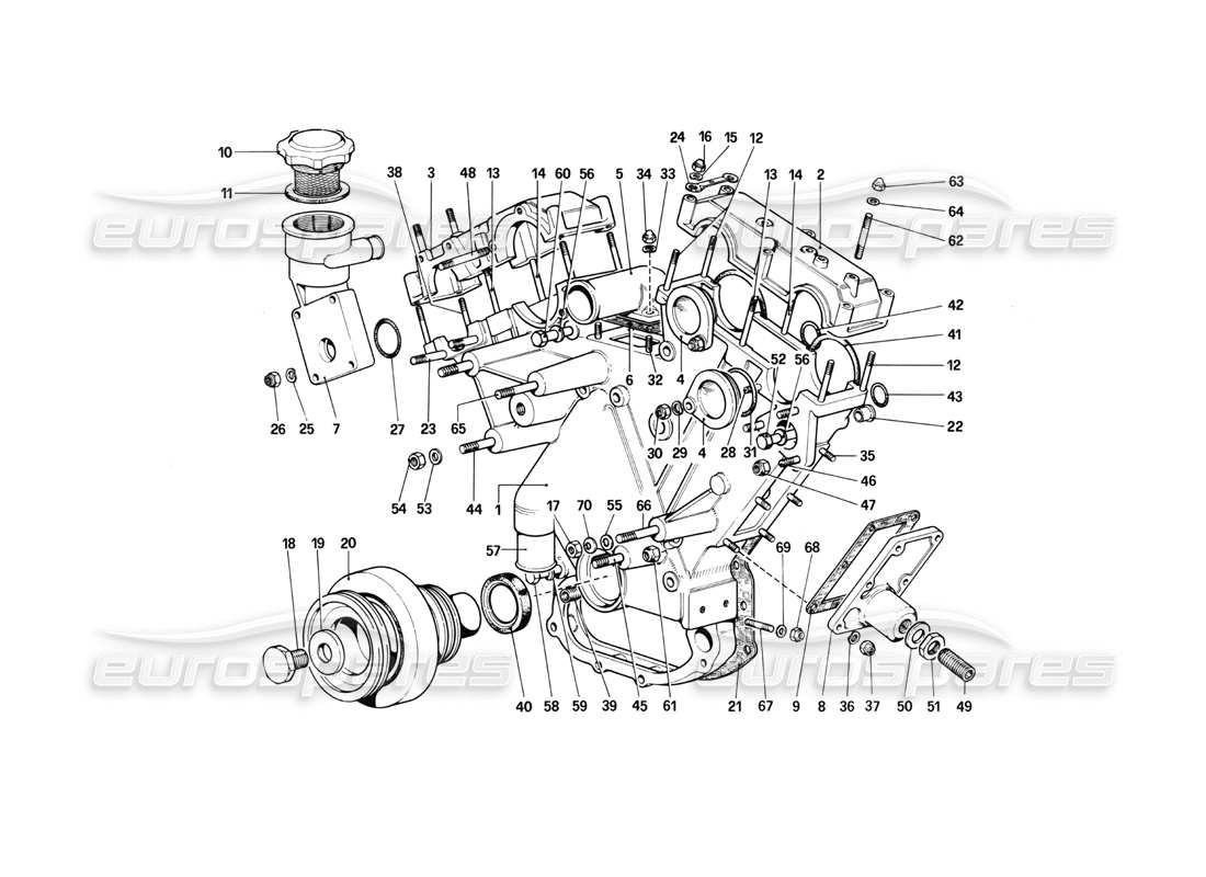 ferrari 412 (mechanical) sistema de sincronización: diagrama de piezas de carcasa y cubiertas