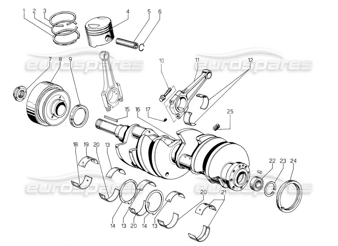 lamborghini jalpa 3.5 (1984) diagrama de piezas del cigüeñal