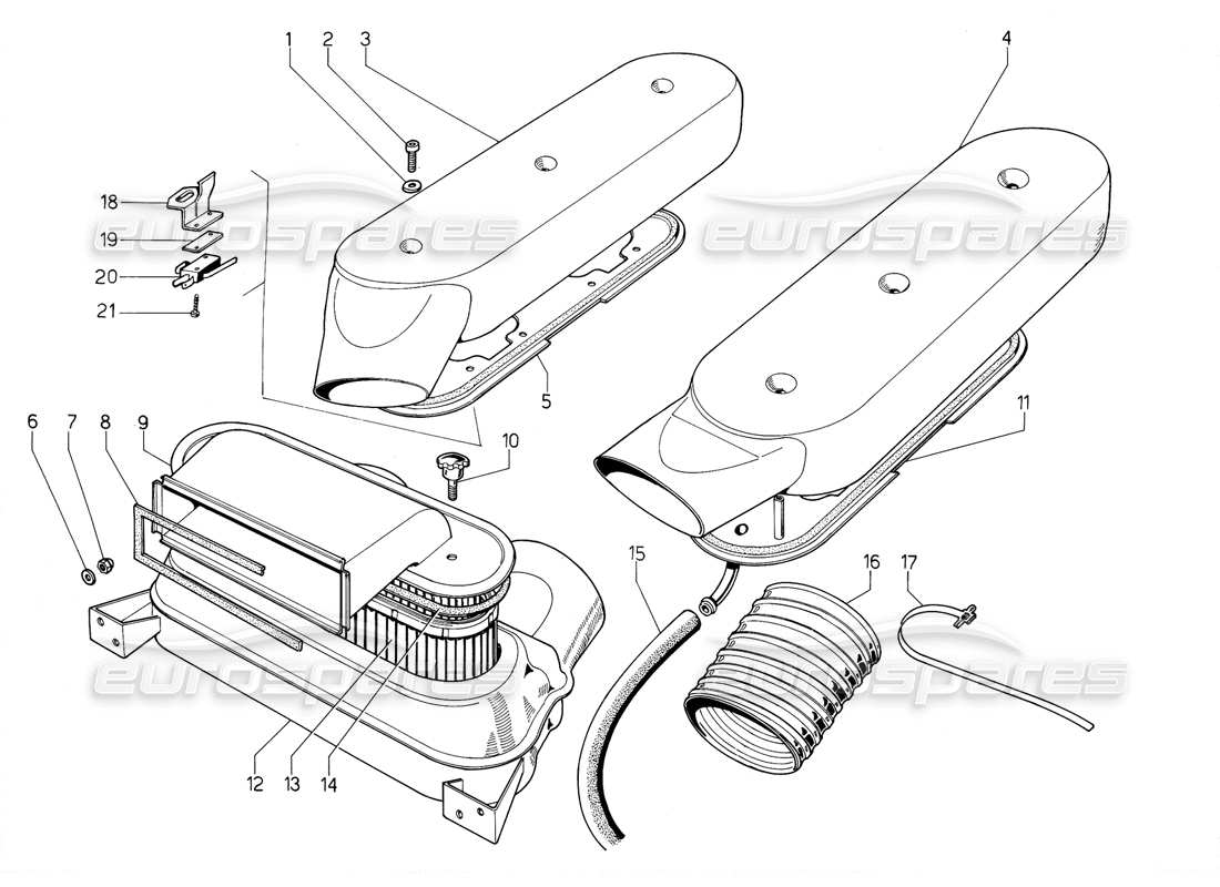 lamborghini jalpa 3.5 (1984) diagrama de piezas del sistema de combustible