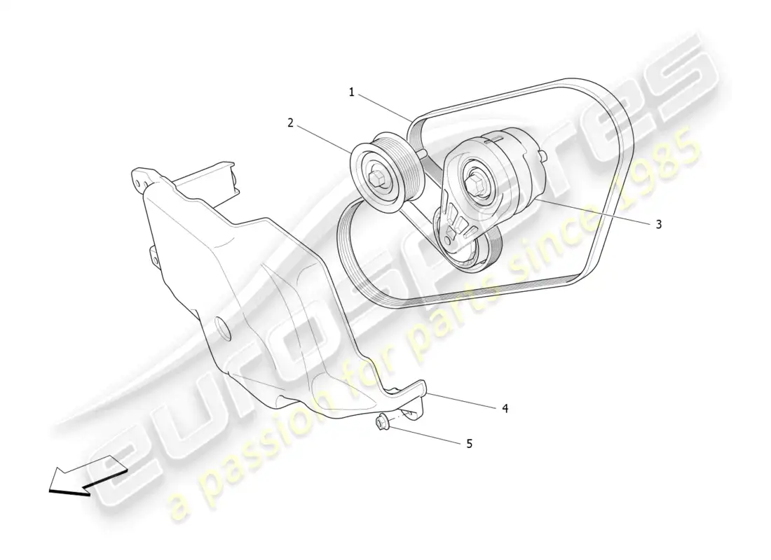 maserati levante gt (2022) correas de dispositivos auxiliares diagrama de piezas