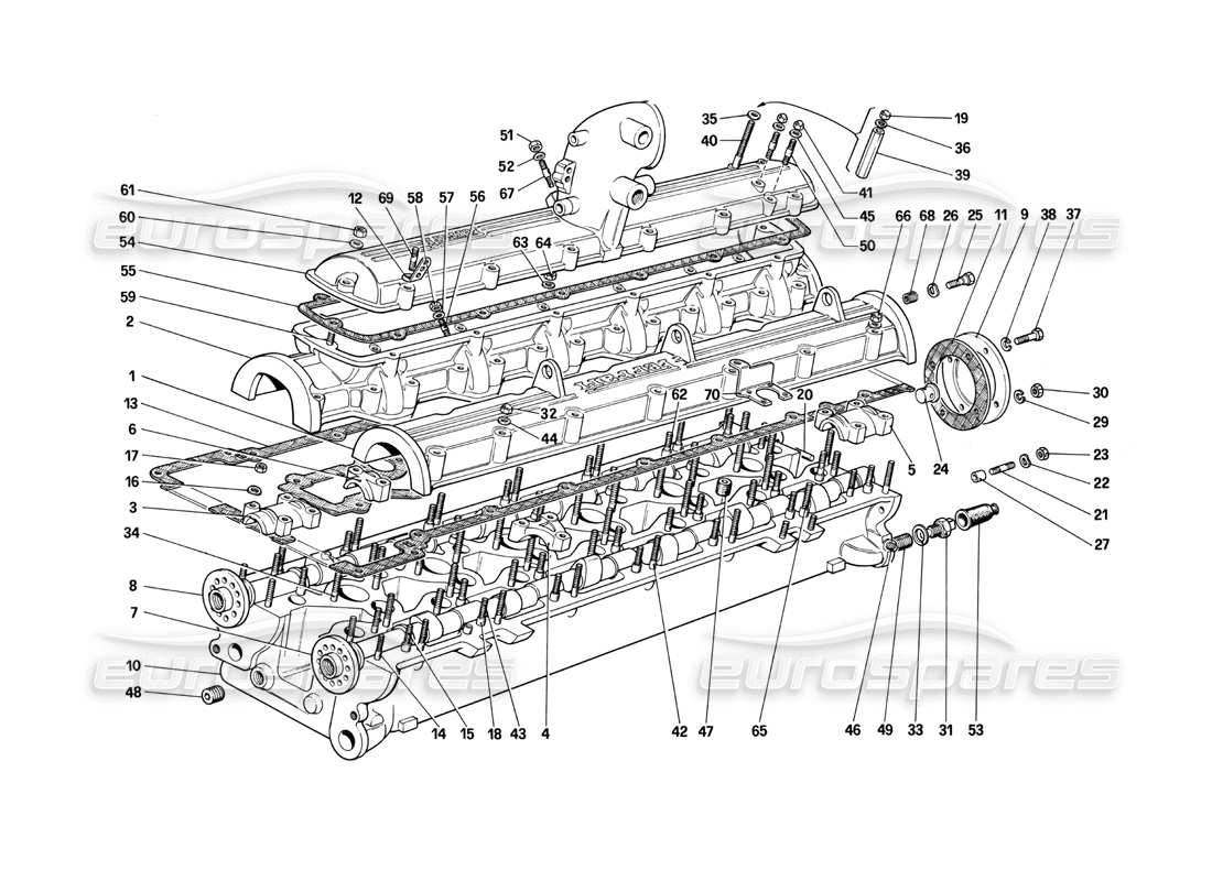 ferrari 412 (mechanical) diagrama de piezas de la culata (derecha)