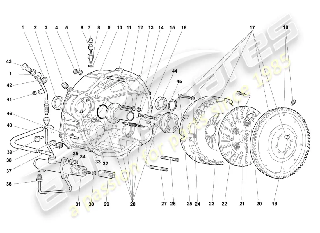 lamborghini murcielago coupe (2002) acoplamiento lhd diagrama de piezas