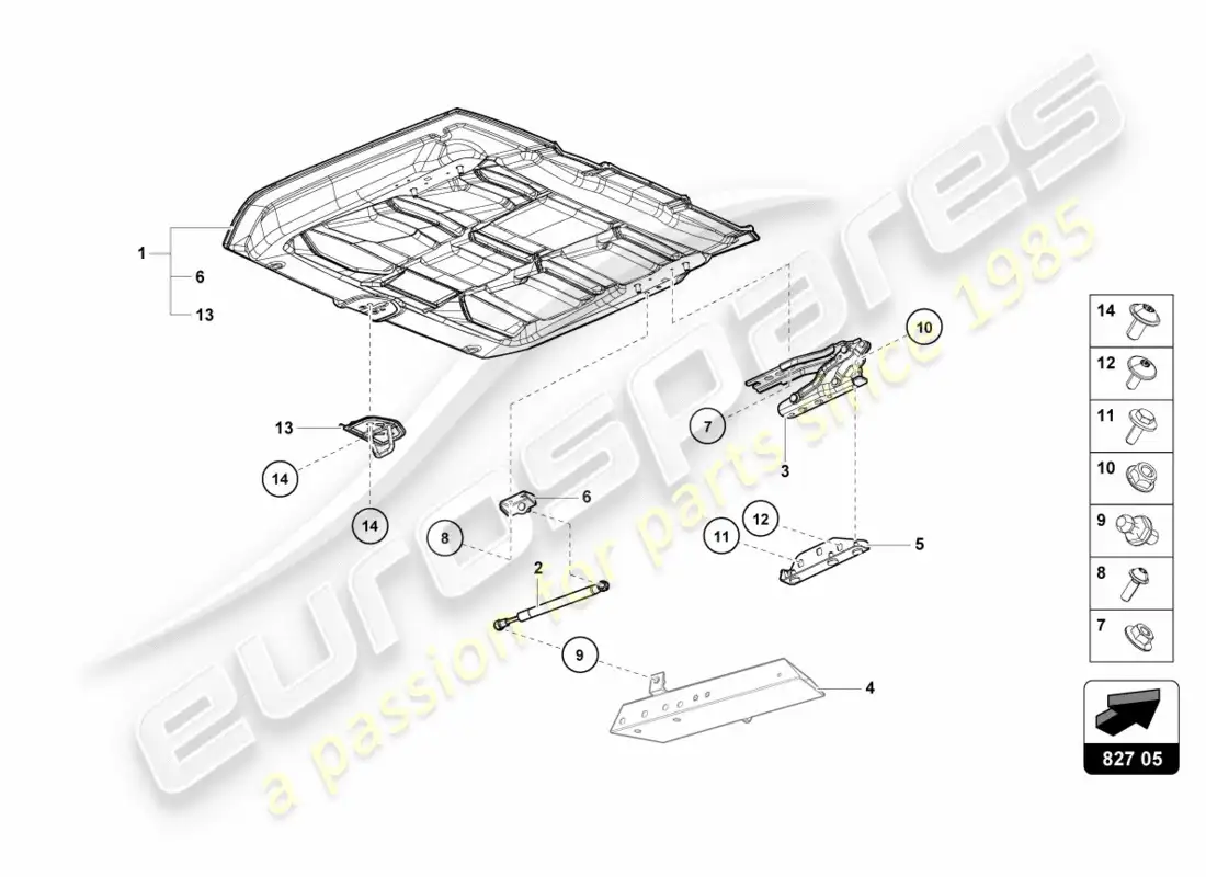lamborghini lp580-2 spyder (2018) rear lid diagrama de piezas