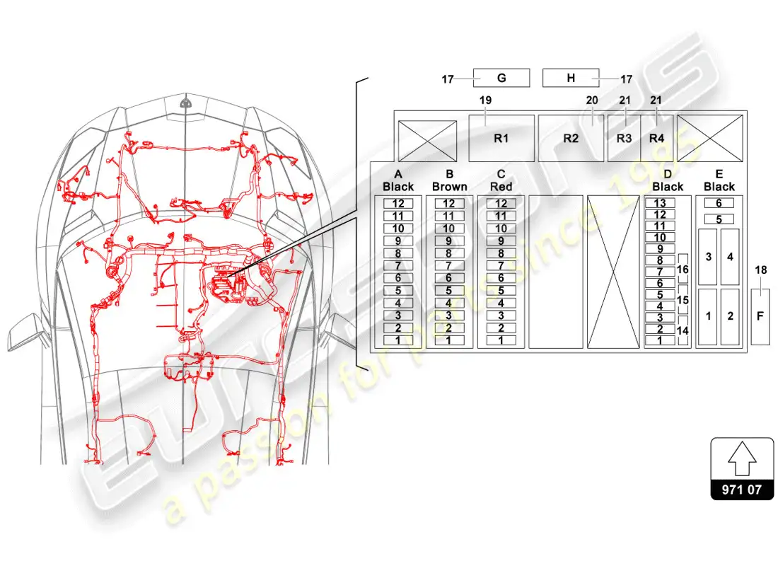 lamborghini lp720-4 coupe 50 (2014) diagrama de piezas de fusibles