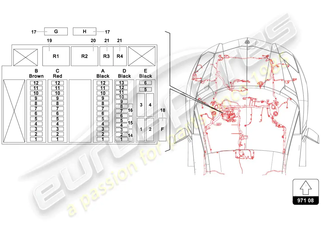 lamborghini lp720-4 coupe 50 (2014) diagrama de piezas del sistema eléctrico